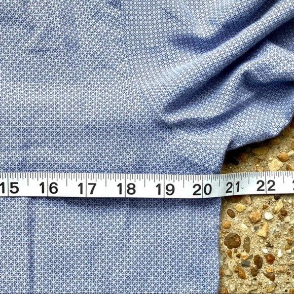 Zara Man Slim Fit Blue Button Down Patterned Long Sleeve Shirt Men’s Size L - Picture 5 of 11